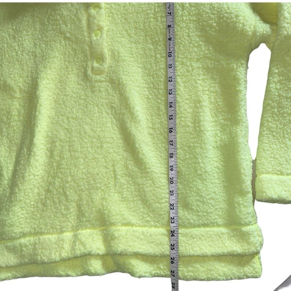 Aerie Bright Yellow Fleece Henley Pullover Women Medium - Picture 4 of 5